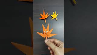 EASY ORIGAMI MAPLE LEAF FROM SINGLE PAPER #subscribe #easyorigami #diy