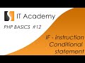 PHP12 - easy PHP tutorial & lesson - conditional statement - if instruction