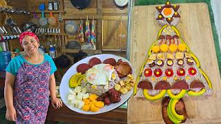 Árbol De Navidad A La Leña. COMIDA TIPICA. La Vida Del Campo