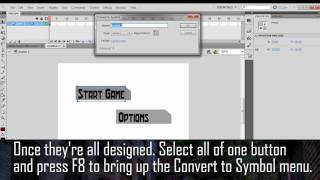 Adobe Flash CS5- Creating Buttons for Game Menu