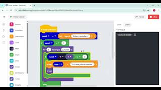 How to check it is a prime number or not in edublocks python