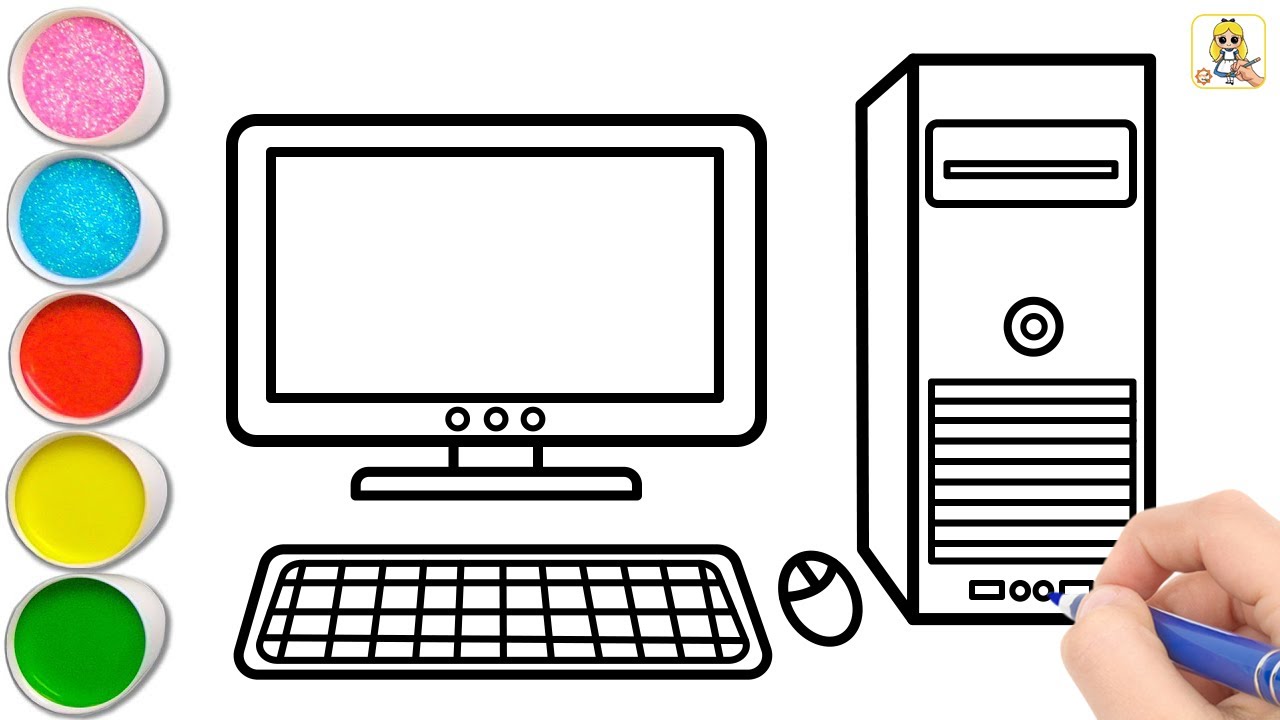 Desktop Computer Drawing Easy At Natasha Mundt Blog