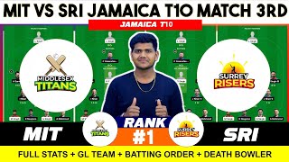 MIT vs SRI , MIT vs SRI Prediction, MIT vs SRI Jamaica T10 3RD Match Team