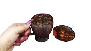 Cup with Saucer DIY From Coconut Shell