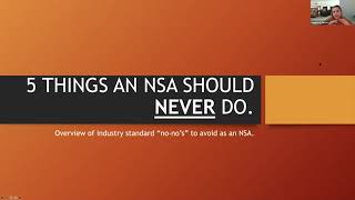 5 Things an NSA should never do.