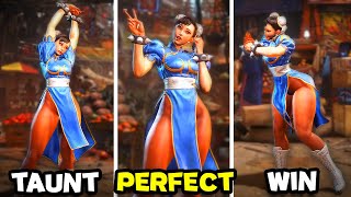 Street Fighter 6 - All Chun-Li Animations (Perfect, Taunts, Special Moves)