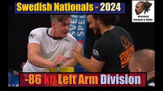 🇸🇪 Swedish Nationals🏅Armwrestling 2024 🦾 Mens -86 kg Left Arm 🐻