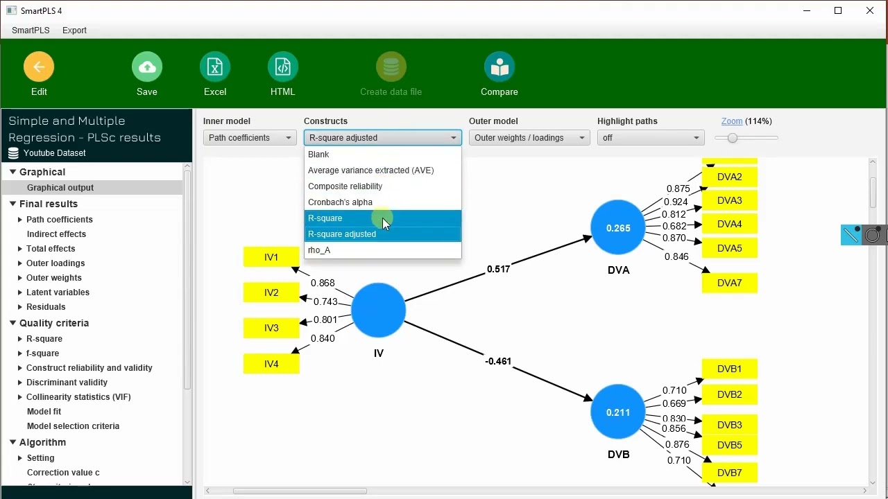 SmartPLS 4-4: Simple And Multiple Regression #SmartPLS4 #sem #cfa # ...