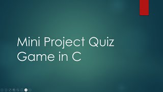 Mini Project in C - Quiz Game (Basic C Coding)
