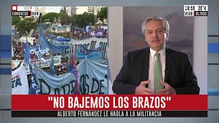 Alberto Fernández: "Hoy la militancia política reclama una Argentina más solidaria"