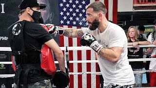 CALEB PLANT LOOKS TO SMASH CANELO'S FACE WITH JABS AND STRAIGHTS! LOOKS FAST & STRONG IN TRAINING!