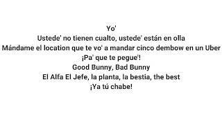 Bad Bunny Ft. El Alfa - La Romana Letras-lyrics