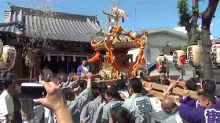 素盞雄神社天王祭2017 氏子まつり 町屋地区連合渡御その3【原稲荷神社宮入り】