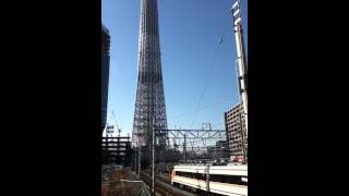 東武押上踏切を行く東武特急スペーシア Tobu Line \u0026 Skytree \u0026 Express Spacea