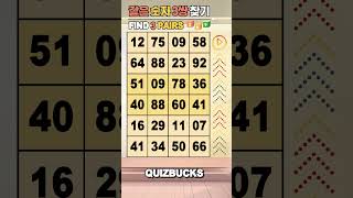 Find 3 Pairs of Identical Numbers 🎲 | 같은숫자찾기