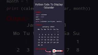 python program to display calendar... 📆| simple code.