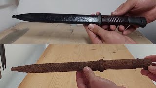 Restoring a ww2 rusty K 98 bayonet #rustyknife #relic #bayonet #ww2