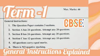 Board Exam General Instructions 2021-22 | CBSE Term 1 Examination