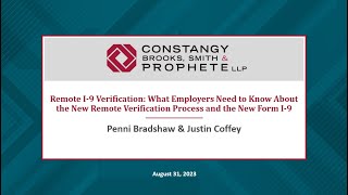 Webinar - What Employers Need to Know About the New Remote Verification Process and the New Form I-9