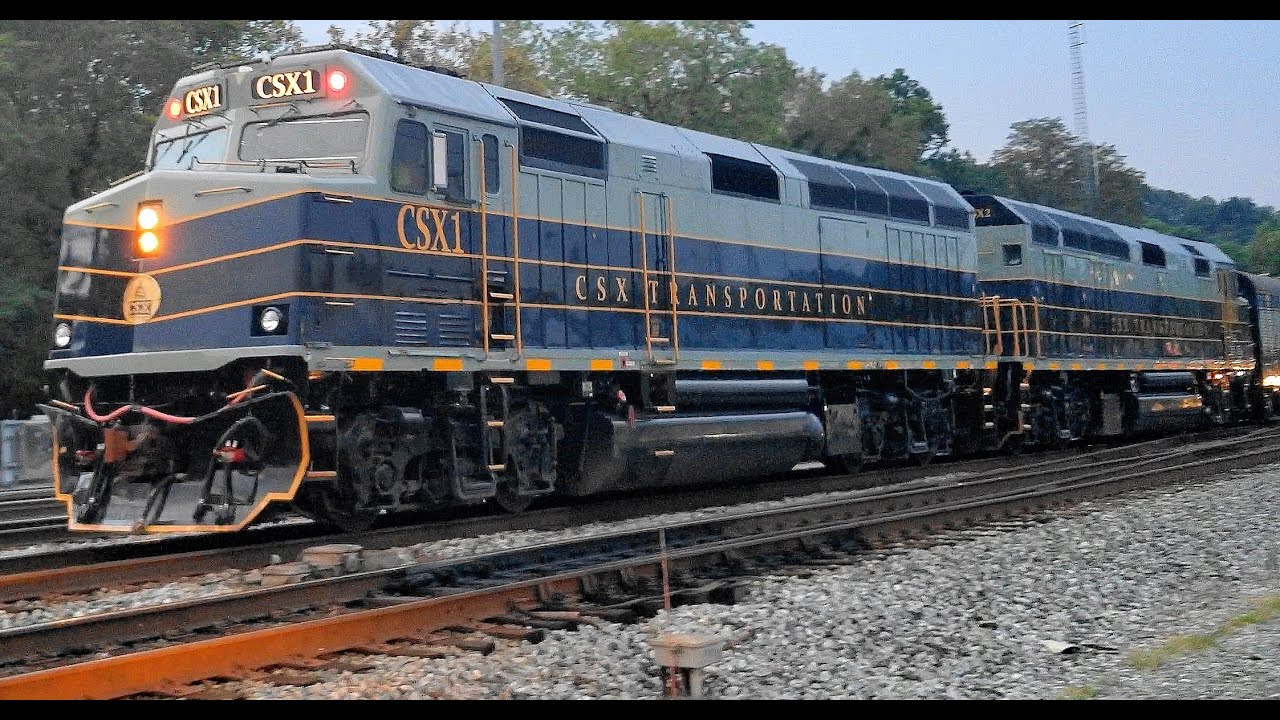 CSX Office Car Special OCS Train In B&O Livery 4K - YouTube