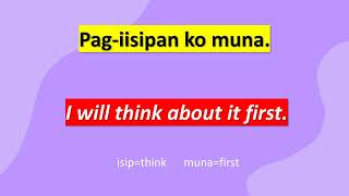 TAGALOG-ENGLISH TRANSLATION (USING I IN A SENTENCE) 2024