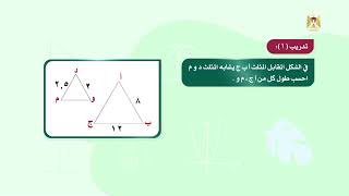 الرياضيات 8 - فصل 1 | تشابه المثلثات