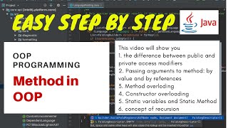 OOP Programming using Java - methods and classes (public, private, overloading, recursion, static)