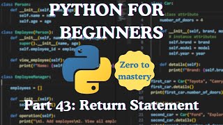 Python for Beginners — Part 43: Return Statement