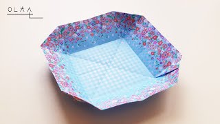 물건을 담을 수 있는 그릇 종이접기/ 종이접기/ A dish origami for holding objects/ origami paper