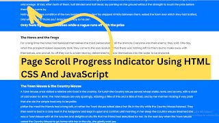 Page Scroll Progress Indicator Using HTML CSS And JavaScript