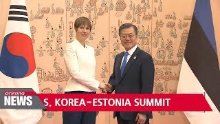 Pres. Moon meets with Estonian President Kersti Kaljulaide, leaders agree to boost bilateral...