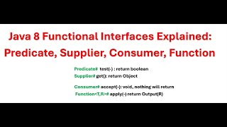 Java 8 Functional Interfaces Explained || Predicate, Supplier, Consumer, Function || Java 8 features