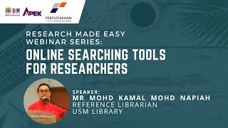 #usm #usmlibrarytv Research Made Easy Webinar: Online Searching Tools for Researchers