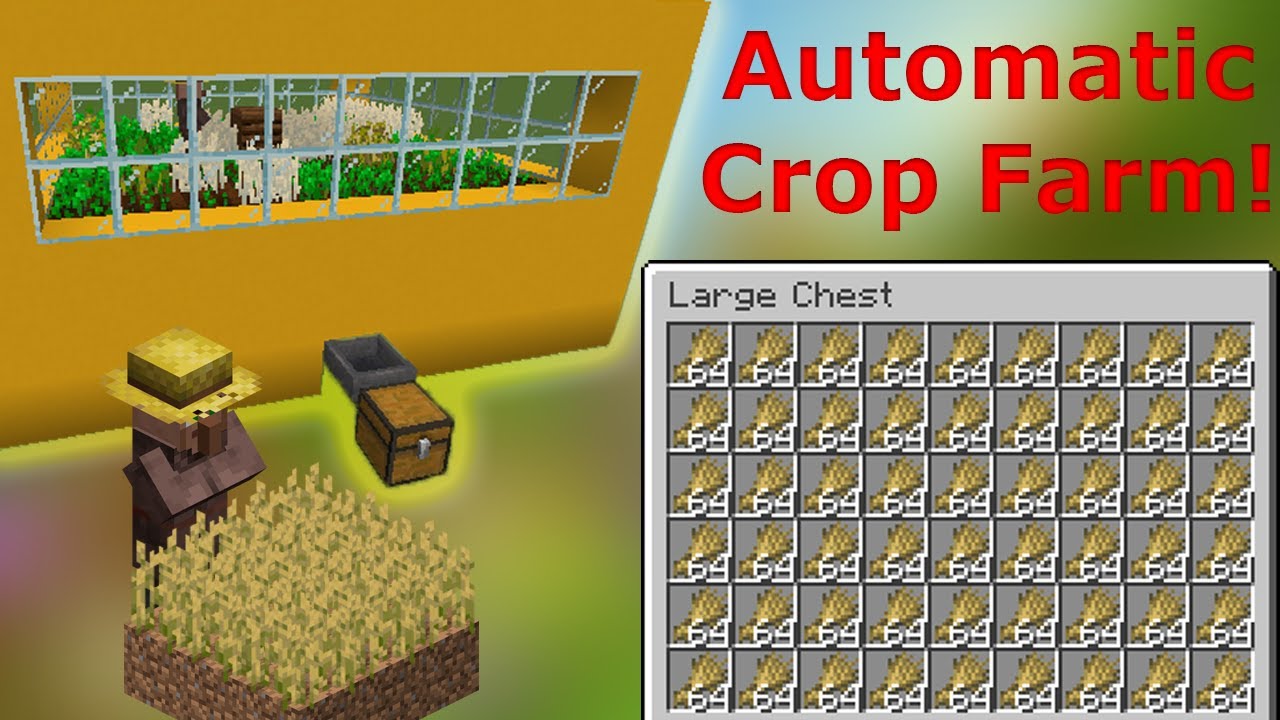 Minecraft Automatic Crop Farm Tutorial Youtube