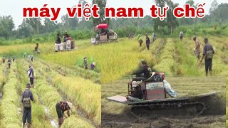 XEM MÁY CẮT LÚA VIỆT NAM TỰ CHẾ PHƯỢT LÚA HÈ THU