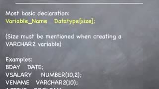 PL SQL Tutorial (Declaration Section Theory) Part 2