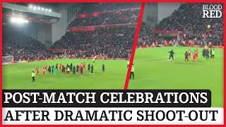 FAN FOOTAGE: Liverpool Players Celebrate With Anfield After Dramatic Win | Liverpool 3-3 Leicester