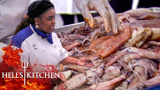 Meltdown During Squid Gutting Punishment | Hell's Kitchen