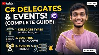 Delegate & It's Types, Built-in Delegate, Event in C# 🔥 Complete Tutorial with Code Practice #dotnet