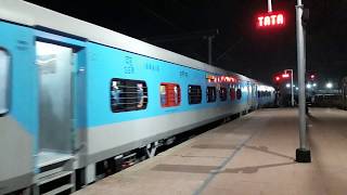 STEEL EXPRESS ARRIVING AT TATANAGAR JUNCTION WITH BRAND NEW MODERN LHB COACHES FOR THE FIRST TIME :)