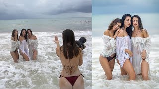 Natural Light Beach Photoshoot with 3 Models, Behind The Scenes