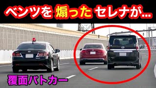 ベンツを煽ったセレナが、覆面パトカーに気付かず...⁉️　【取り締まり 警察】