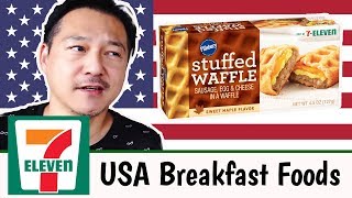 Japanese Try American 7-11 Food For The First Time (BREAKFAST)