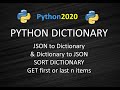 D4- Dictionary to Json | Json to Dictionary | Sort Python Dictionary | Python Dictionary Functions