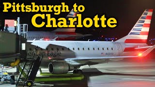 Full Flight: American Eagle E175 Pittsburgh to Charlotte (PIT-CLT)