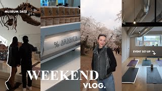 VLOG: museum date, cherry blossom season, Health Cafe event set-up & Zara haul, weekend in my life