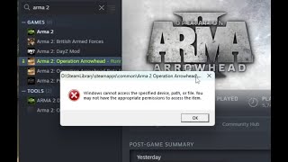 ArmA 2 DayZ Epoch - Fix Windows 11 24H2 BattlEye Error: "Windows cannot access the specified device"