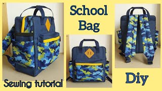 SCHOOL BAG SEWING TUTORIAL / SCHOOL BACKPACK /PAANO MANAHI NG BAG