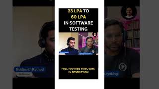33 LPA to 60 LPA in Software Testing | QA Engineer Salary #shorts #salary #softwaretesting