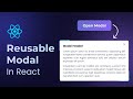 How To Create a Custom Reusable Modal Component in React JS